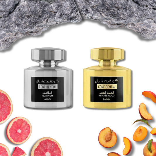 Lattafa Confidental Collection – Platinum & Private Gold Bundle